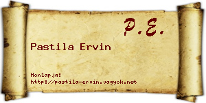 Pastila Ervin névjegykártya